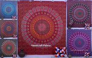 Arazzo hippie indiano mandala da appendere a parete copriletto matrimoniale decorazione parete arte - Foto 1 di 42