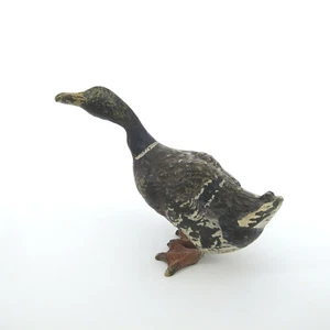19c Vienna Austrian Cold Painted BRONZE Mallard Duck 3" Long Bergmann? - Picture 1 of 9