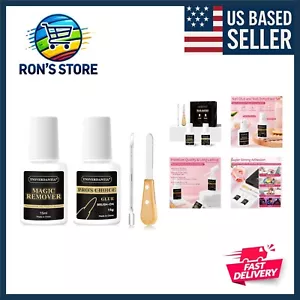 Gel Nail Glue and Nail Glue Remover Kit，Strong Nail Glue Quickly Nail Glue Re... - Picture 1 of 10
