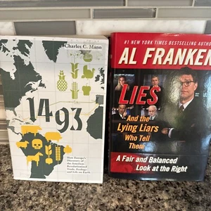Politics & History Book Lot Of 2 📚 Al Franken Lies 💫 1493 Charles Mann AMERICA - Picture 1 of 16