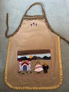 Vintage Peruvian Folk Art 3D Tapestry Handmade Apron Pockets Woman Child Church - Picture 1 of 8