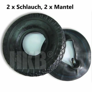 2 St. Sackkarren-Reifen mit Schlauch 3,00-4, Ventil TR87, Gummi schwarz, 420057 - Bild 1 von 4