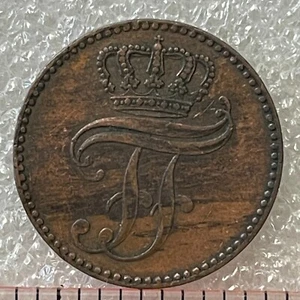 1861 A GERMANY (MECKLENBURG-SCHWERIN) 3 PFENNINGE COIN, Friederich FRANZ II. - Picture 1 of 4