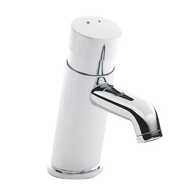 PREMIER Nuie Self Closing Non-Concussive Mono Basin Mixer Tap - Chrome