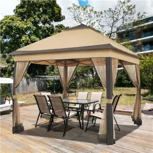 Pop-Up Gazebo Tent with 4 Mesh Sidewalls, Height-Adjustable Outdoor Canopy Tent - Picture 1 of 19