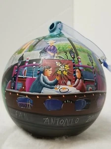 HANDMADE SAN ANTONIO RIVERWALK ROUND ORNAMENT CHRISTMAS 2004 4.5" - Bild 1 von 10