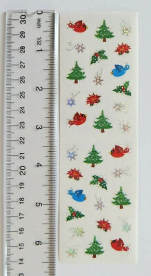 MRS. GROSSMAN'S Mrs Grossman WINTER, PETITE Reflections - Strip of Tiny Winter Stickers RETIRED