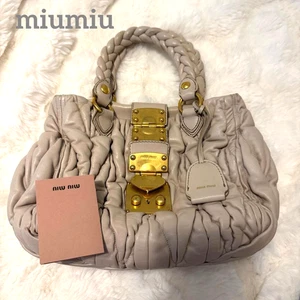 Miu Miu Matelasse Schultertasche Handtasche Leder echt gold rosa begie - Bild 1 von 5