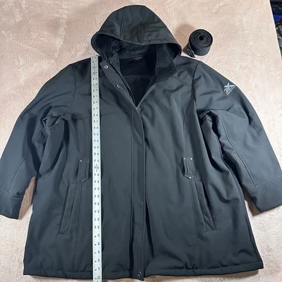 Chaqueta ZeroXposur para mujer de peso pesado con capucha y cremallera talla 3XL negra Foto 1 de 4