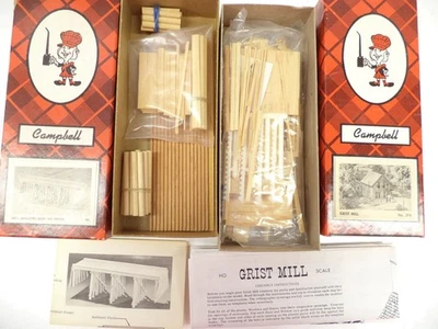 Campbell HO Grist Mill + Trestle Deck Building kits,, (lot sb) - Image 1 of 3