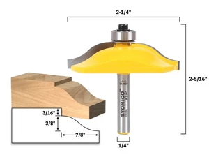 2" Diameter Ogee Mini Raised Panel Router Bit - 1/4" Shank - Yonico 12132q - Picture 1 of 1