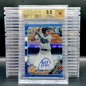 2019 Bowman #CPA-ML Marco Luciano Chrome Prospect Auto Blue Ref BGS 9.5 #/150 - Picture 1 of 2