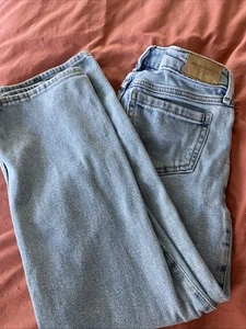 Abercrombie Kids Low Rise Baggy 7/8 Regular By light Blue Denim Jean Girl - Picture 1 of 5