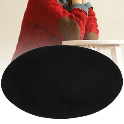 (Black)10 Pairs Iron Patches Flocking Adhesive Oval Sleeve Elbow Knee Cloth - Image 1 of 4