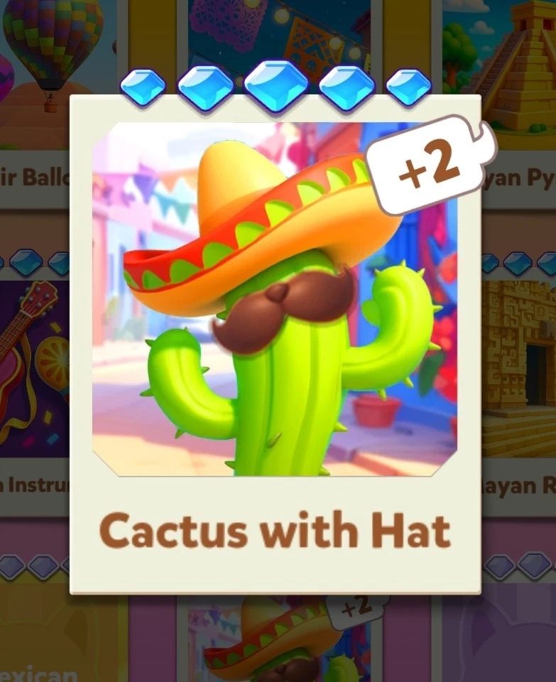 Carnival Tycoon- Cactus com Chapéu - Conjunto 10 - Temporada da Cidade - Imagem 1 de 1