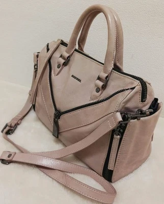 Bolso de cuero bidireccional Diesel para mujer muy bueno con cremallera beige de lujo moderno elegante italiano Foto 1 de 4
