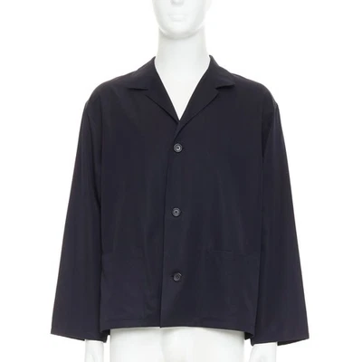 YOHJI YAMAMOTO HOMME navy wool wide cut sleeve boxy cropped blazer M - Image 1 of 4