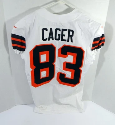 Camiseta blanca 2021 Cleveland Browns Lawrence Cager #83 emitida por el juego 1946 P 75 8 Foto 1 de 4
