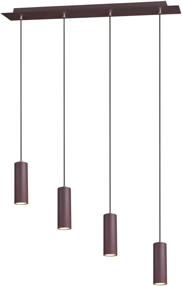 Trio Leuchten Marley 312400424 Luce Pendentependel 4-Flammig, Viola (Rostfarbig) - Immagine 1 di 4