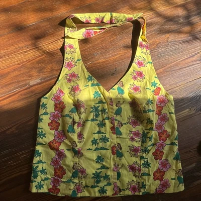 Vintage Hawaiano Original - Hilo Hattie - Halter Top Hula Baile Estampado Flores  Foto 1 de 4