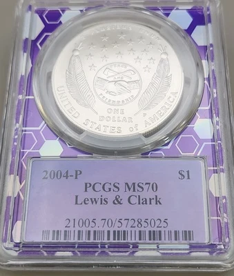 2004 P Lewis And Clark Commemorative Silver Dollar PCGS MS70 - Image 1 of 4