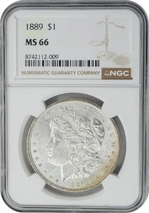 1889 Morgan Silver Dollar $ MS66 NGC 950596-18 - Picture 1 of 5
