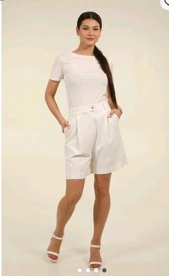 Tommy Hilfiger Tailored Bermuda Shorts Viscose Classic White Uk 12 - Image 1 of 4