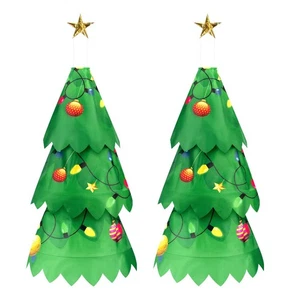 2 Pcs Christmas Tree 3D Windsock Applique Christmas Tree Windsock 36 Inch Ind... - Bild 1 von 7