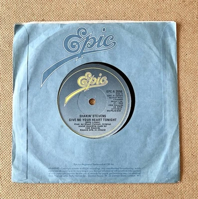 Shakin' Stevens ‎– Irish 7" Give Me Your Heart Tonight - EPIC 2656 - Image 1 of 4