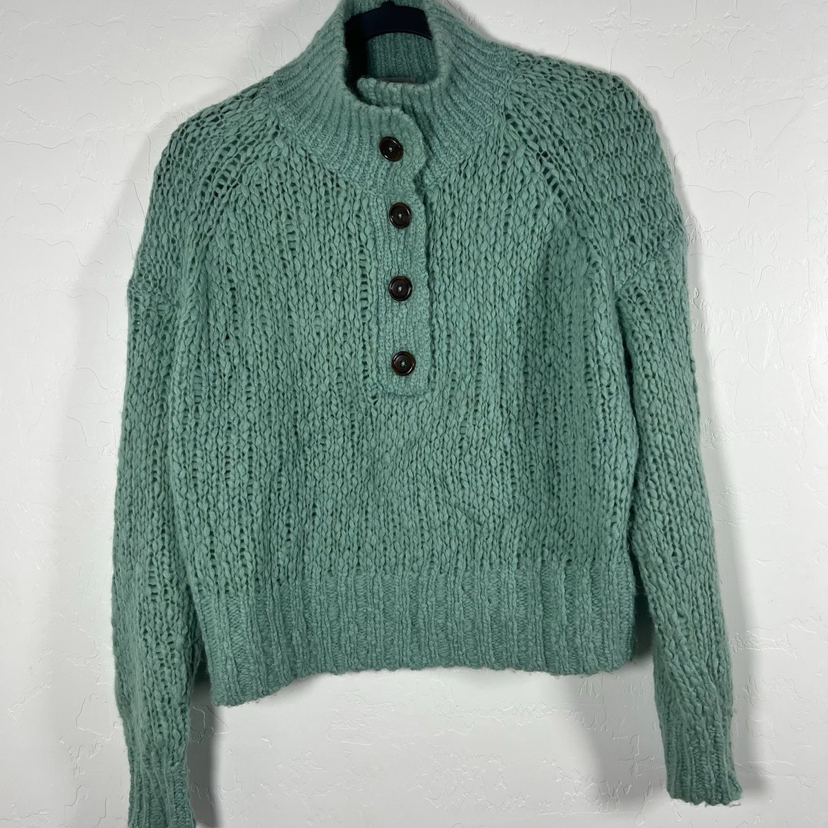 Cable Stitch Women's Ribbed V-Neck Henley Sweater – Button Front, Form-Fitting, Acrylic/Polyester/Cotton Blend - View #5