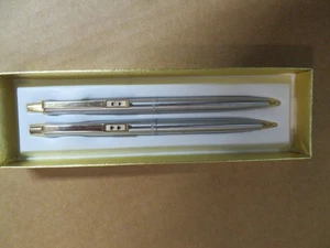 Vintage Double Heart PaperMate Stift & Bleistift Set, silber und goldfarben - Bild 1 von 7
