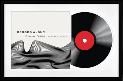 Double Matte Record Album Frame, 16.5X25 Record Frame, Black for LP Vinyl Record - Image 1 of 4
