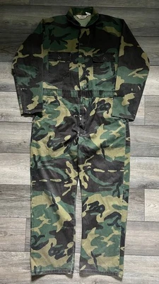 Vintage Red Head Men's Large Regular Coveralls Camouflage Woodland Camo Hunting - Image 1 of 4