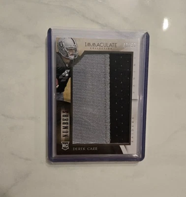 2014 Raiders Derek Carr Immaculate Numbers Huge 2 Color Patch/50 - Image 1 of 2