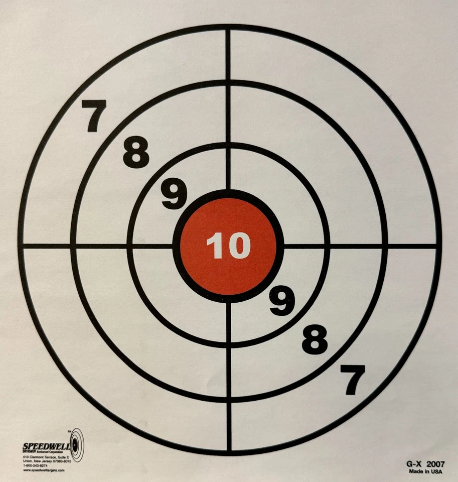 GX Range Target, 10 Bull, 7, 8, 9 Anillos, 11" x 11-1/2" (Paquete de 100), ENVÍO GRATUITO Foto 1 de 1