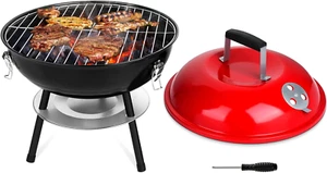Small Portable BBQ Charcoal Grill 14€? Enamel Coated for Backyard Cooking Campi - Picture 1 of 12