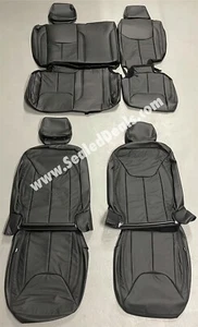 Black Leather Seat Covers For 2013 2014 2015 2016 2017 Jeep Wrangler JK JKU 4 Dr - Picture 1 of 12