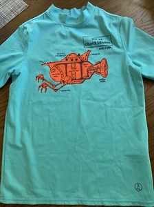 NEW LANDS' END TURQUOISE Submarine RASH GUARD KIDS SIZE L 7 - Picture 1 of 4
