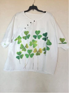Women's White Shamrock CloverTop 5XL - Picture 1 of 7