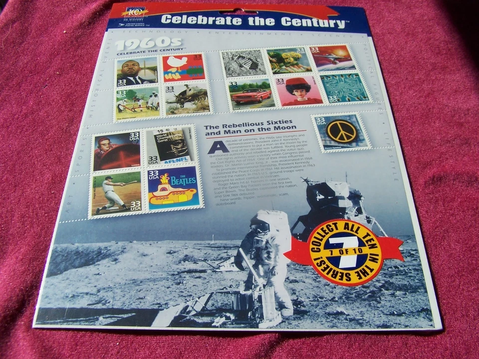 USPS- CELEBRATE THE CENTURY- " THE 1950'S " STAMPS  FDC Souvenir Page 2000  - Image 1 of 1