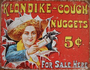 Klondike Cough Nuggets For Sale Here Ad Tin Sign Vintage Advertising Decor - Bild 1 von 1