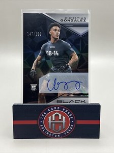 2023 Panini Black Christian Gonzalez Rookie RC Auto /199 Patriots TT