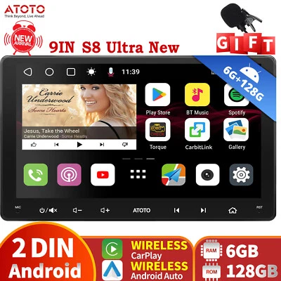 ATOTO 9" S8 Ultra New 2DIN Android Autoradio 6G+128G 4G LTE Assistente vocale AI - Immagine 1 di 4