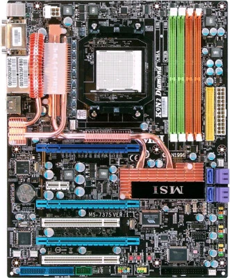 MSI K9N2 Diamond MS-7375 Socket AM2+/AM2 NVIDIA nForce 780a SLI ATX Motherboard - Image 1 of 4