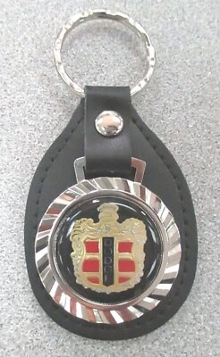 Llavero Dodge Crest 8326 Real Clásico Negro Vintage Cuero Cromo Foto 1 de 4