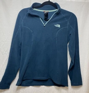 The North Face Women's Fleece Pullover Sweater 1/4 Zip Size Small Blue - Picture 1 of 7