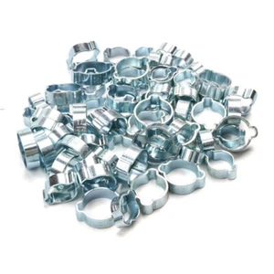 10/100 Steel Double Ear Clamps O Clips Water Fuel Hose Petrol Air Hose Pipe Clip - Picture 1 of 14