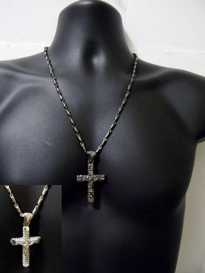 Крест распятие подвеска Иисус любовь велосипед цепочка Христос хип-хоп рэп стиль ожерелье - Изображение 1 из 1
