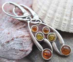 Sterling Silver 925 Earrings With Baltic Amber 3.90 Gram - Picture 1 of 5