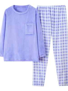 Women's 2-Pc. Steel Blue Pajama/Lounge Set Long Sleeve Top and Long Pants Sz. 1X - Picture 1 of 3